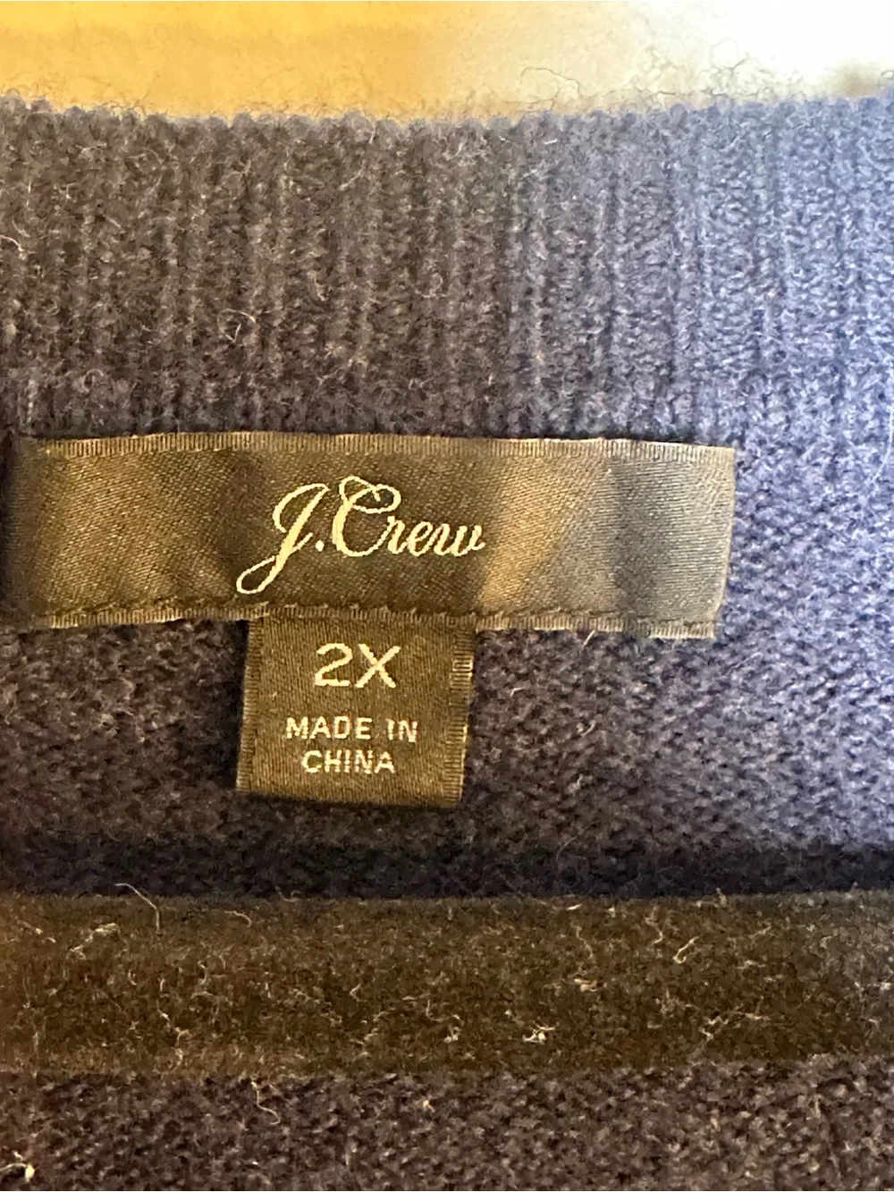 J. Crew Merino Wool Alpaca Blend Super Soft V- Neck Blue Sweater, Size 2X